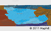 Political Shades Panoramic Map of Concepcion, darken