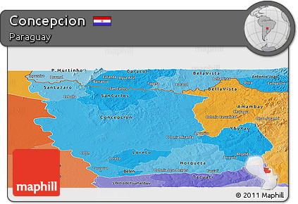 Political Shades Panoramic Map of Concepcion