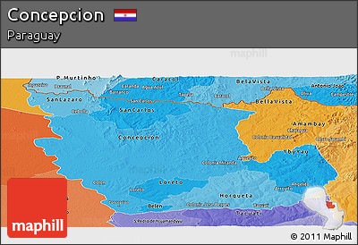 Political Shades Panoramic Map of Concepcion