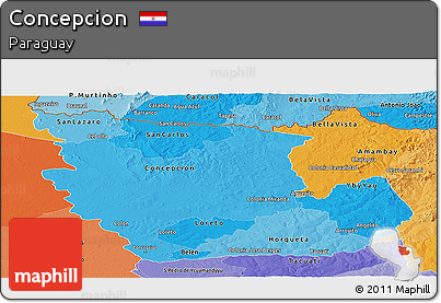 Political Shades Panoramic Map of Concepcion