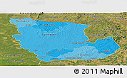 Political Shades Panoramic Map of Concepcion, satellite outside