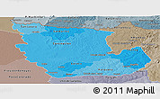 Political Shades Panoramic Map of Concepcion, semi-desaturated