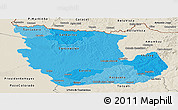 Political Shades Panoramic Map of Concepcion, shaded relief outside