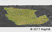 Satellite Panoramic Map of Concepcion, darken, desaturated