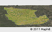 Satellite Panoramic Map of Concepcion, darken, semi-desaturated