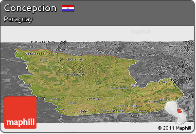 Satellite Panoramic Map of Concepcion, desaturated