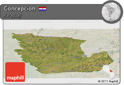 Satellite Panoramic Map of Concepcion, lighten