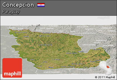 Satellite Panoramic Map of Concepcion, lighten, semi-desaturated