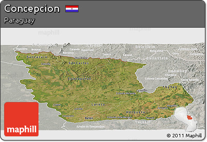 Satellite Panoramic Map of Concepcion, lighten, semi-desaturated