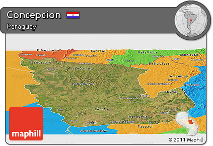 Satellite Panoramic Map of Concepcion, political outside
