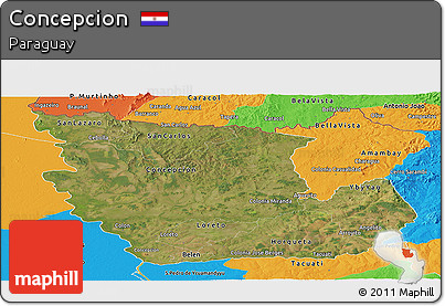 Satellite Panoramic Map of Concepcion, political outside