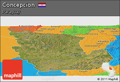 Satellite Panoramic Map of Concepcion, political outside