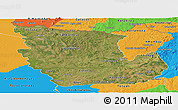 Satellite Panoramic Map of Concepcion, political outside