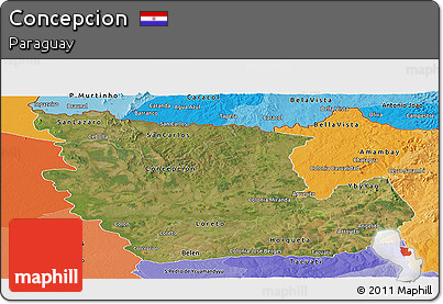 Satellite Panoramic Map of Concepcion, political shades outside