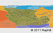 Satellite Panoramic Map of Concepcion, political shades outside