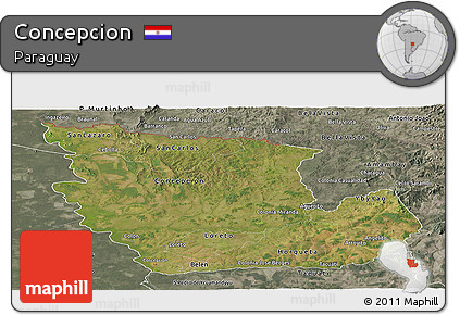 Satellite Panoramic Map of Concepcion, semi-desaturated