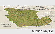 Satellite Panoramic Map of Concepcion, shaded relief outside