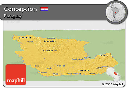 Savanna Style Panoramic Map of Concepcion, single color outside