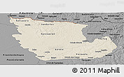 Shaded Relief Panoramic Map of Concepcion, darken, desaturated