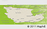 Shaded Relief Panoramic Map of Concepcion, physical outside