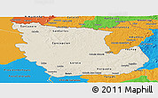 Shaded Relief Panoramic Map of Concepcion, political outside