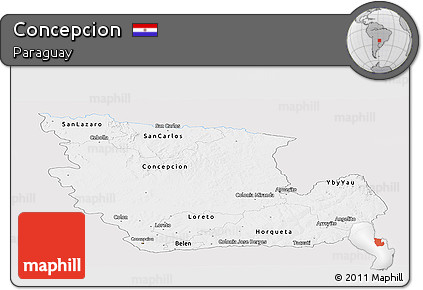 Silver Style Panoramic Map of Concepcion, single color outside