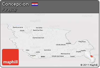 Silver Style Panoramic Map of Concepcion, single color outside