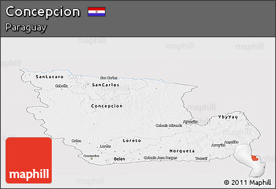 Silver Style Panoramic Map of Concepcion, single color outside