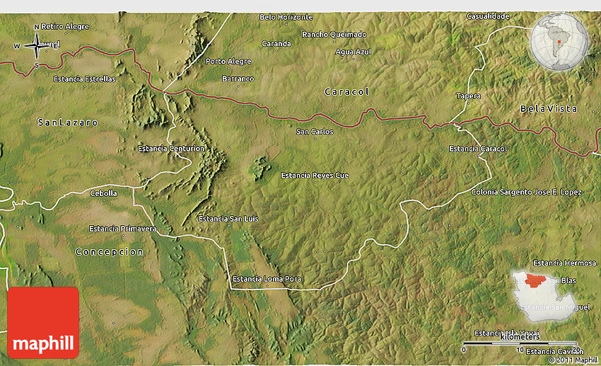 Satellite 3D Map of San Carlos