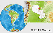 Physical Location Map of San Lazaro, highlighted country, within the entire country