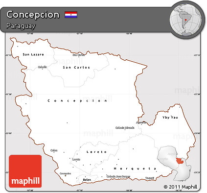 Classic Style Simple Map of Concepcion, cropped outside