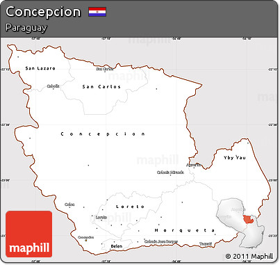 Classic Style Simple Map of Concepcion, cropped outside