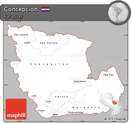 Gray Simple Map of Concepcion, cropped outside