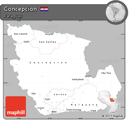 Gray Simple Map of Concepcion, single color outside