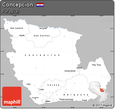 Gray Simple Map of Concepcion, single color outside