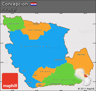 Political Simple Map of Concepcion, cropped outside