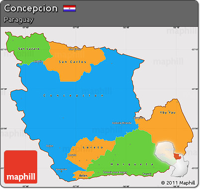 Political Simple Map of Concepcion, cropped outside