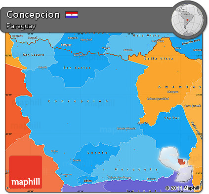 Political Shades Simple Map of Concepcion