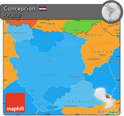 Political Shades Simple Map of Concepcion, political outside