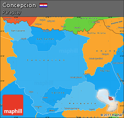 Political Shades Simple Map of Concepcion, political outside