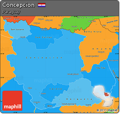 Political Shades Simple Map of Concepcion, political outside