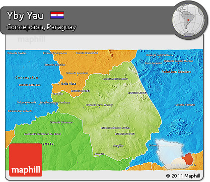 Physical 3D Map of Yby Yau, political outside