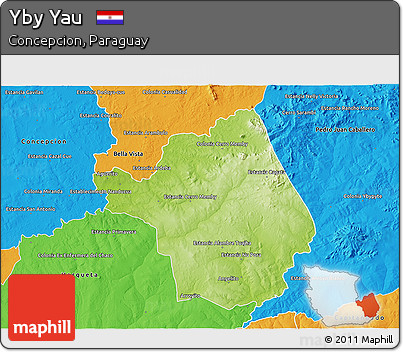 Physical 3D Map of Yby Yau, political outside