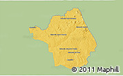 Savanna Style 3D Map of Yby Yau, single color outside