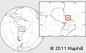 Blank Location Map of Yby Yau, within the entire country