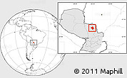 Blank Location Map of Yby Yau, highlighted country