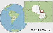 Savanna Style Location Map of Yby Yau, highlighted country, within the entire country