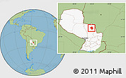 Savanna Style Location Map of Yby Yau, highlighted country