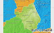 Physical Map of Yby Yau, political outside
