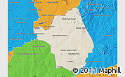 Shaded Relief Map of Yby Yau, political outside